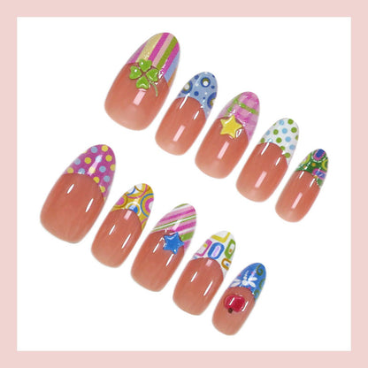 Kunstnagelset mit bunten Sommermotiven Brehn