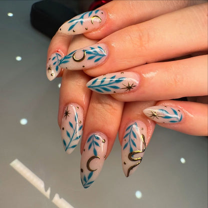 Künstlerische Blatt- und Stern-Nagelkunst