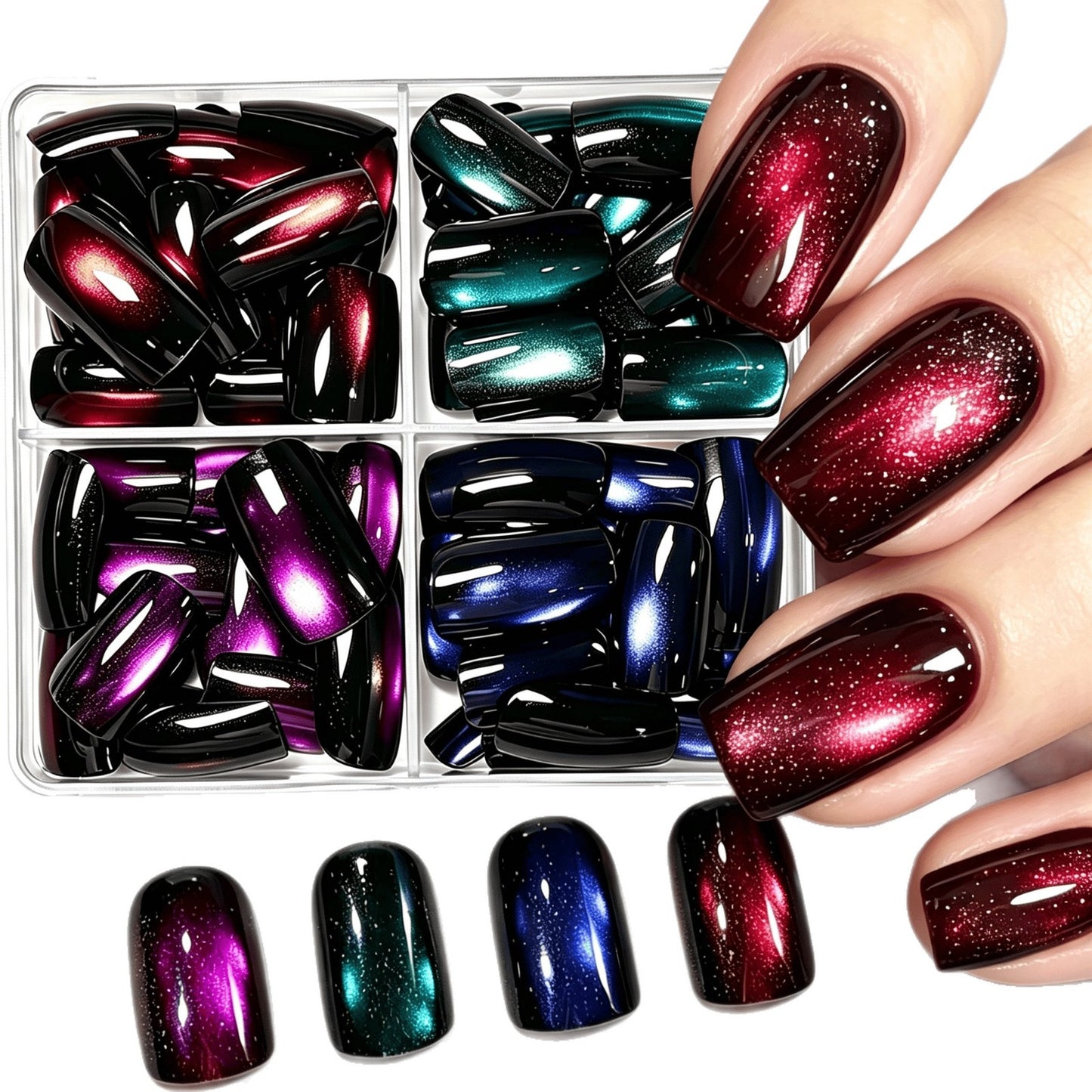 Gradient Glitter Press-On Nail Set Brehn