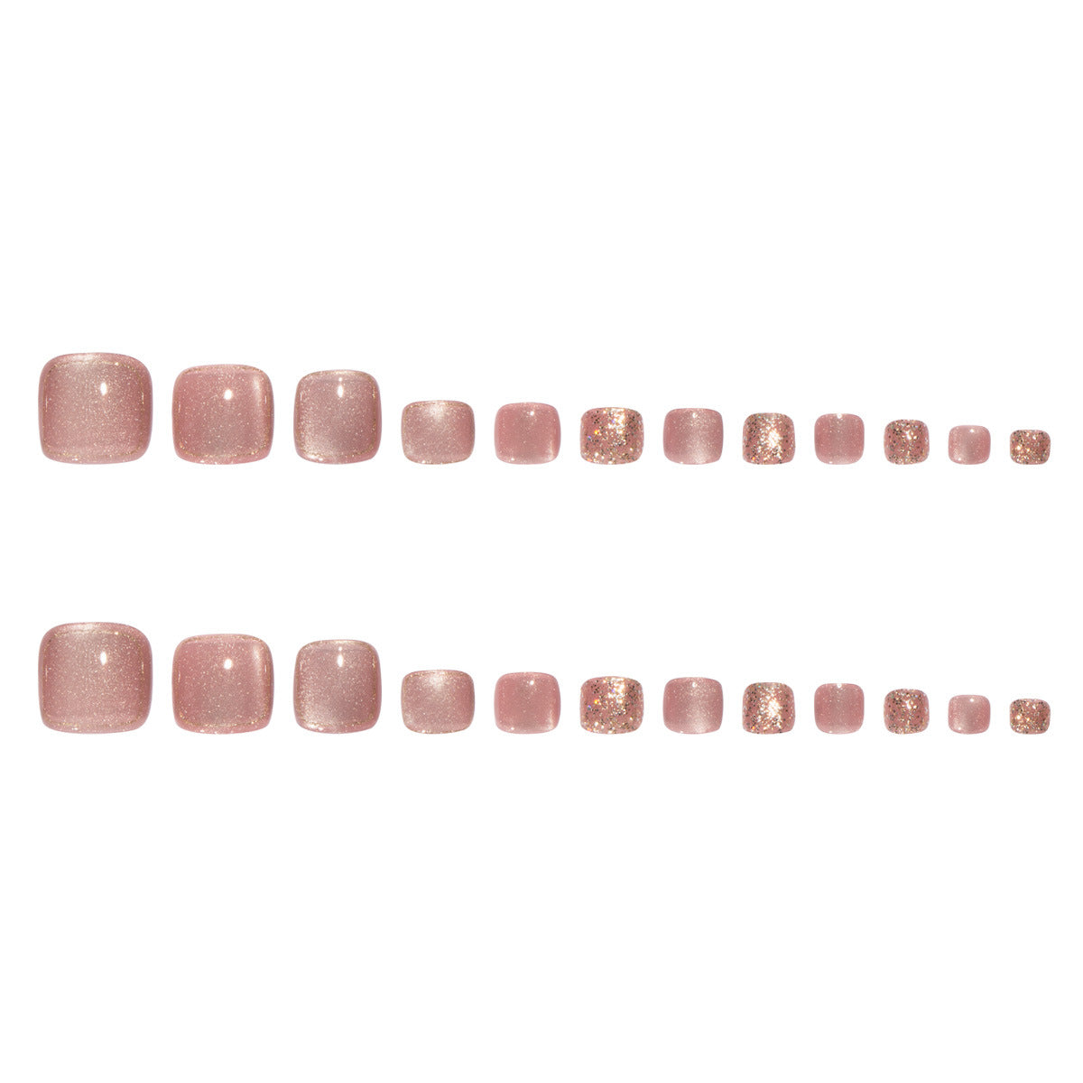 Fußnagelkunstset mit glamourösen Glitzerakzenten und eleganten Designs Brehn