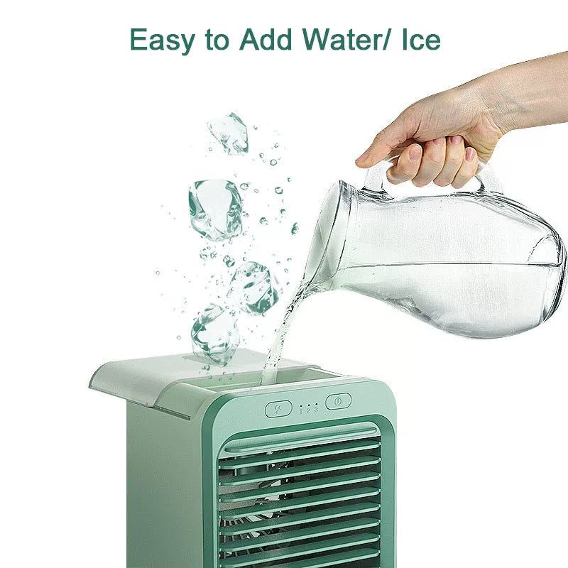 Unisex Einheitsgröße ultra-kompakter persönlicher Mikroklima-Kühlerwürfel für den Schreibtisch mit nachfüllbarem Wassertank verstellbaren Luftleitlamellen flüsterleiser USB-betriebener Ventilator Brehn
