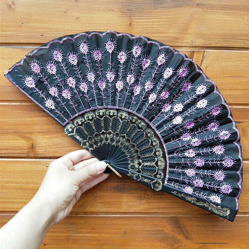 Damen hochwertiger Spitzenfächer mit kunstvollen floralen Motiven Brehn