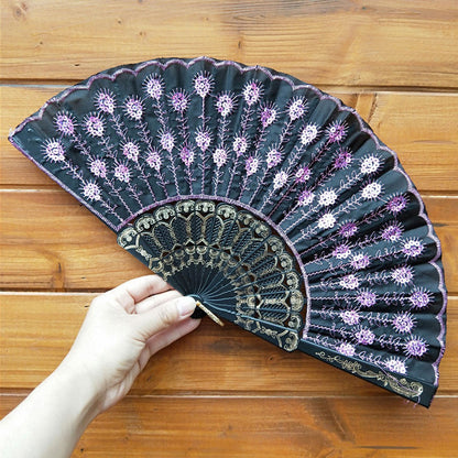 Damen hochwertiger Spitzenfächer mit kunstvollen floralen Motiven Brehn