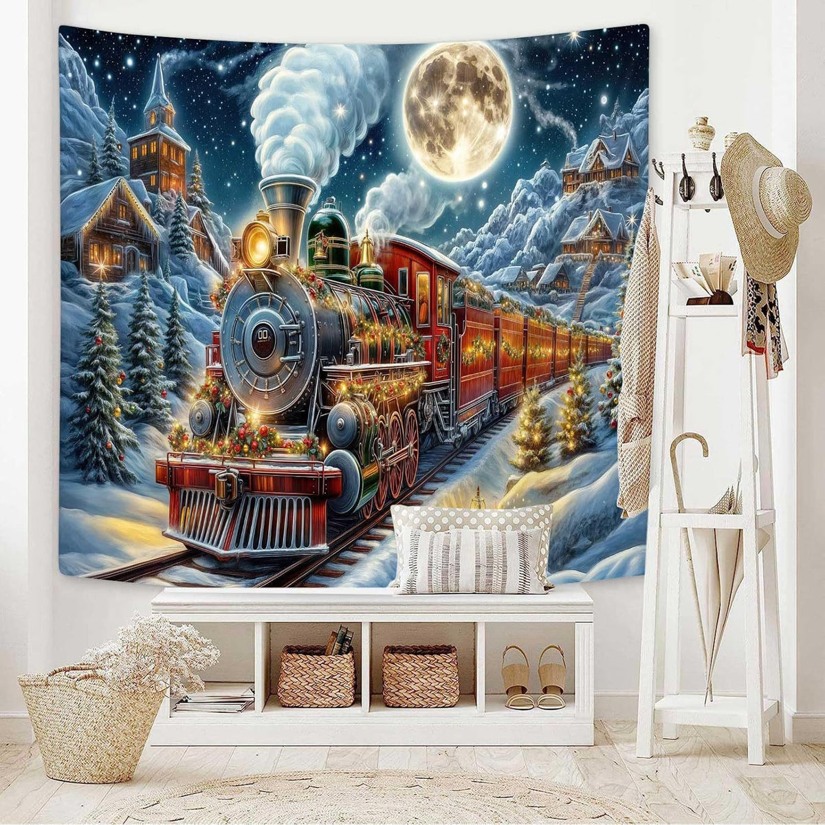 Weihnachtlich gestalteter Wandteppich