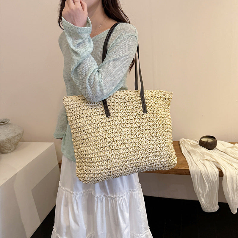Handgewebte Strohtasche