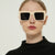 Damen quadratische Sonnenbrille mit transparentem Rahmen und UV-Schutz Brehn