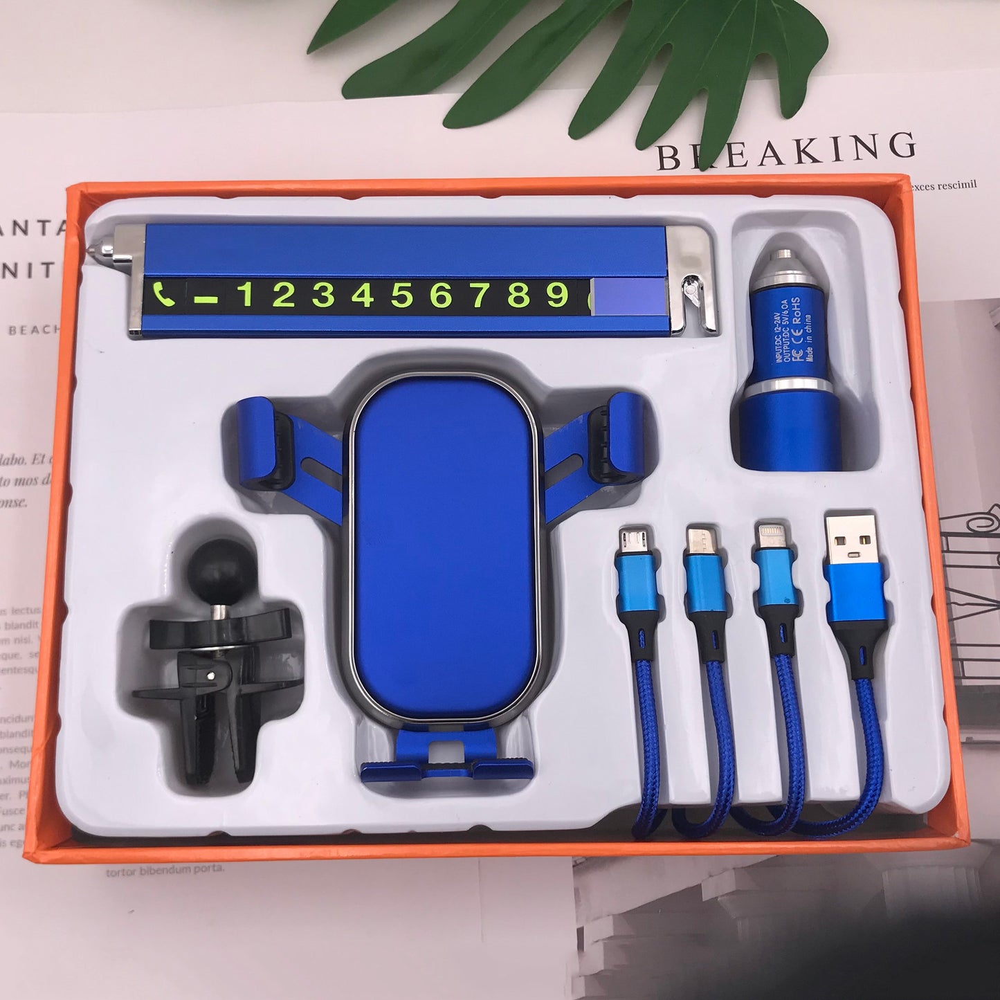 Unisex kabelloser Auto-Ladehalter mit integriertem Telefonhalter Brehn