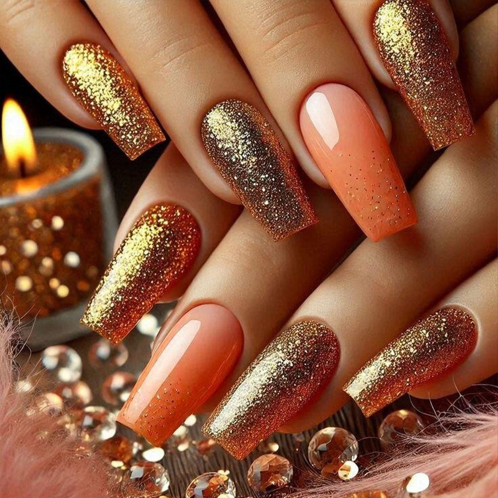 Glamouröse Kunstnägel mit Funkelndem Glitzer und Hochglänzendem Finish Brehn