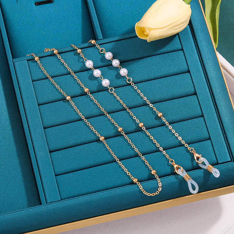 Elegante Perlen Brillenhalter Kette Brehn
