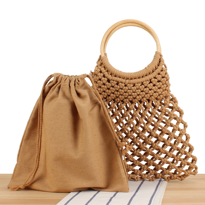 Modische Makramee-Handtasche mit Innentasche Brehn
