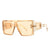 Damen modische Sonnenbrille im futuristischen Stil mit großem Rahmen Brehn
