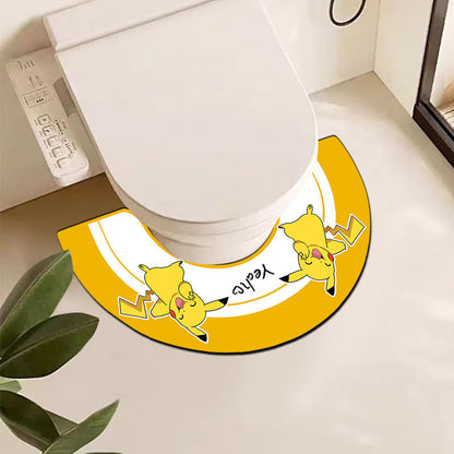Dekorativer Toilettenteppich im Cartoon-Stil