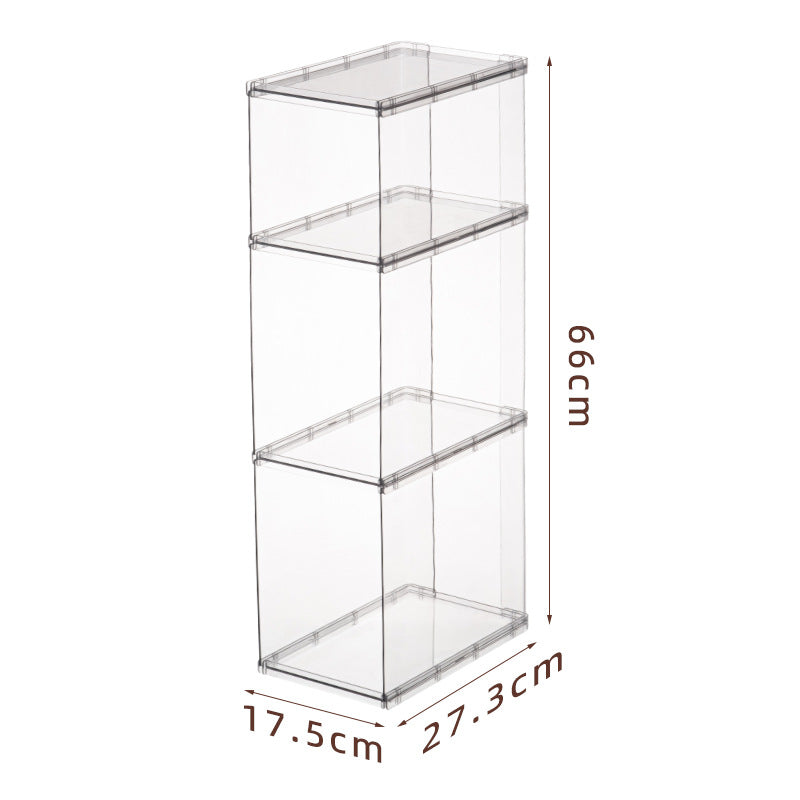 stapelbares transparentes Aufbewahrungsregal dreiteilig