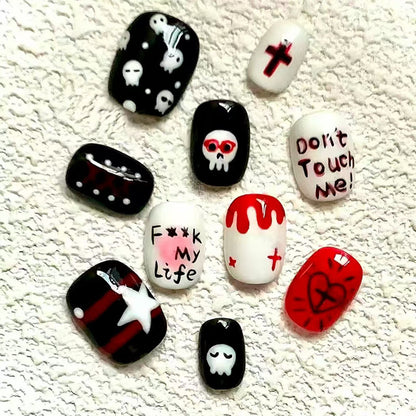 Themenhafte Press-On Nagelkunst Brehn