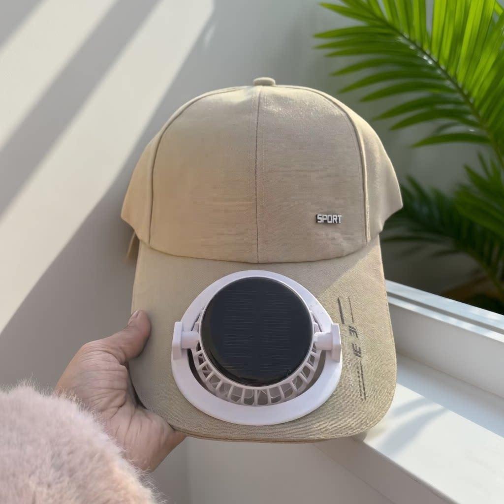 Tragbarer solarbetriebener USB-C Ventilator mit digitaler Batterieanzeige Brehn