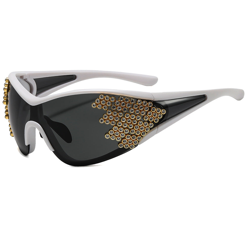 Damen Sportliche Sonnenbrille mit funkelndem Dekor Brehn
