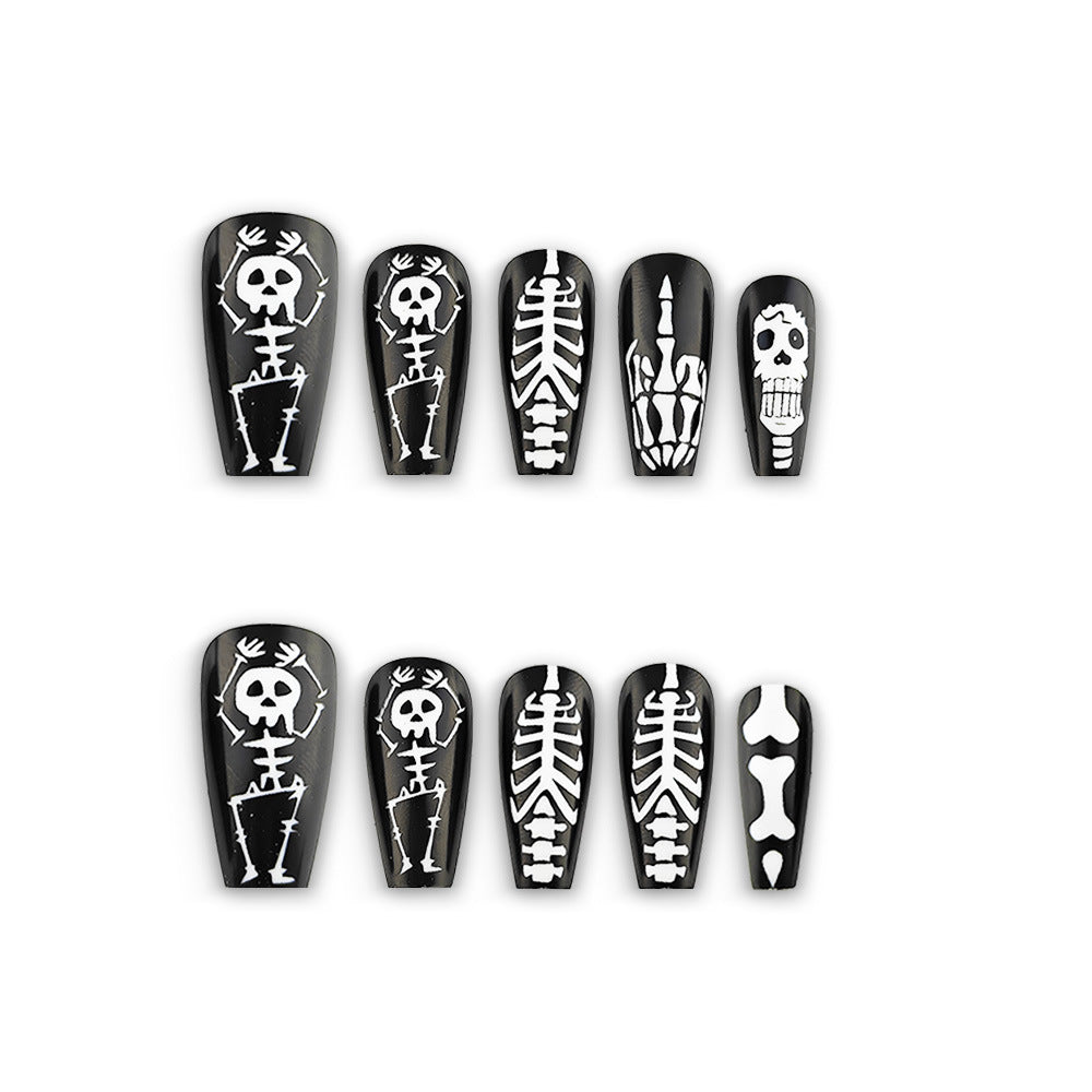Kunstnagel-Set mit Skelett-Motiven Brehn