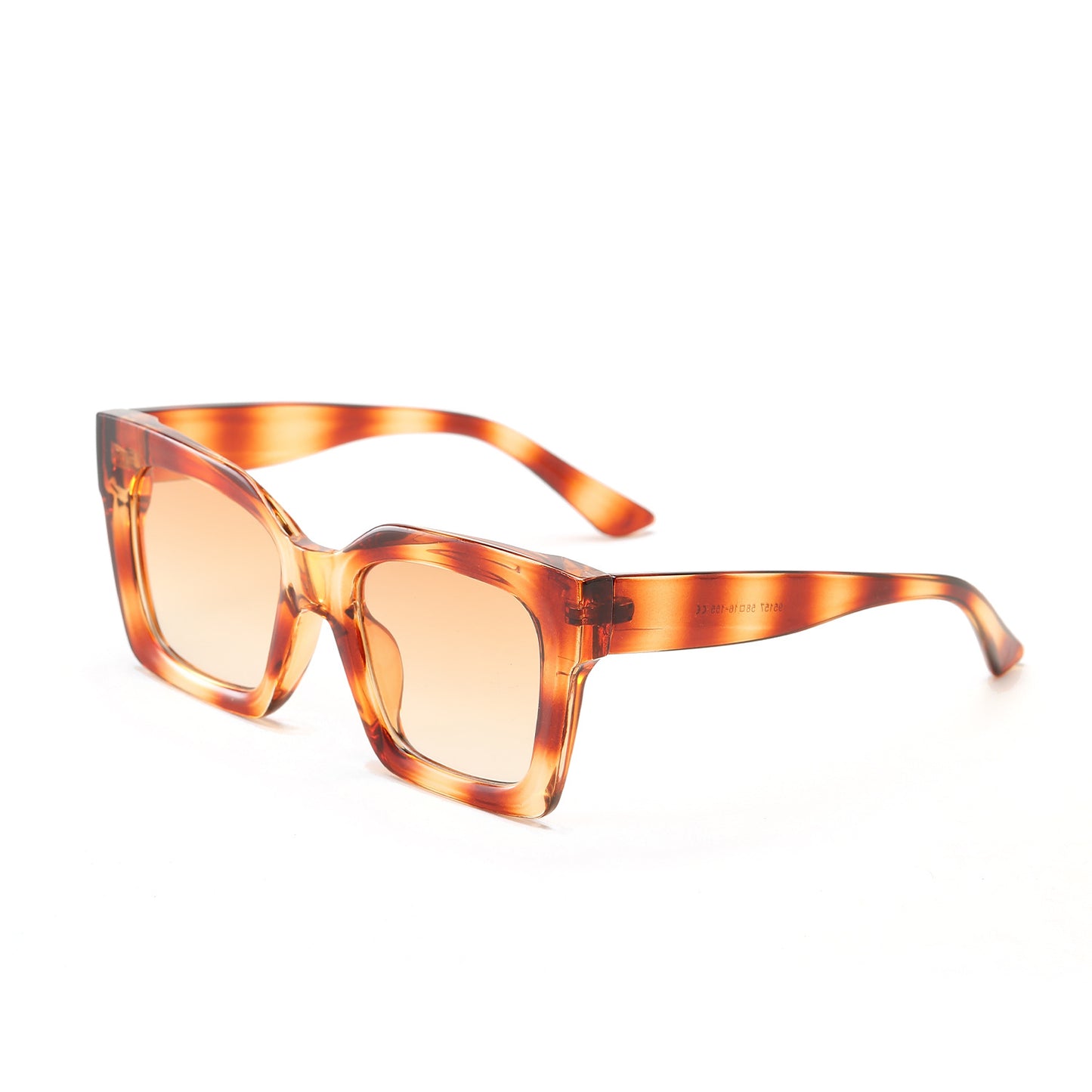 Damen modische quadratische Sonnenbrille mit transparentem Rahmen Brehn