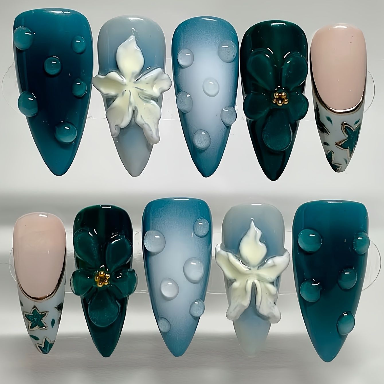 Künstlerisches Gel-Nagelkunst-Design Brehn