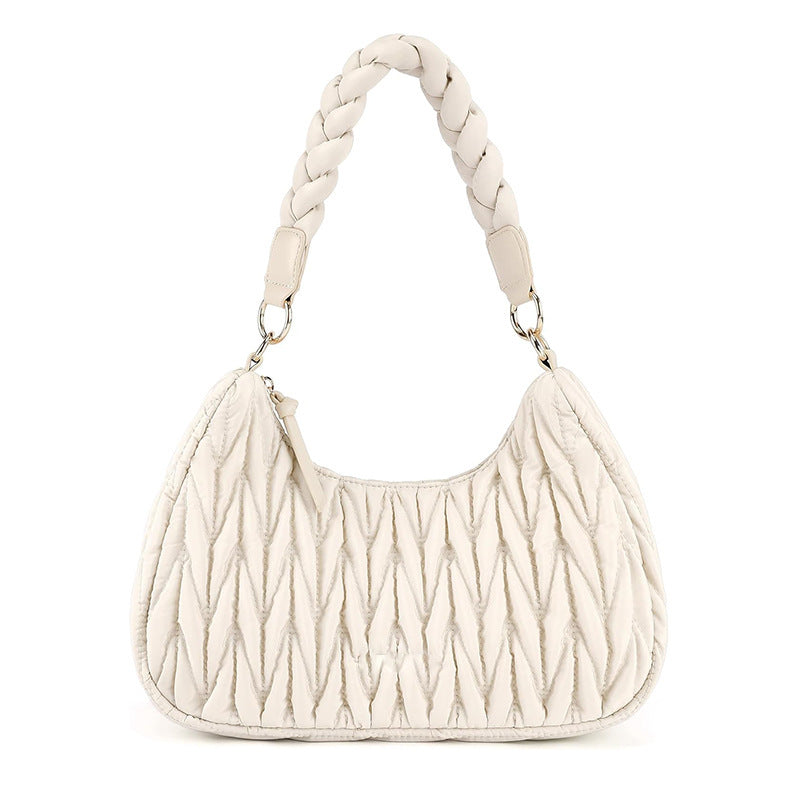 Modische Schultertasche mit Geflochtenem Trageriemen Brehn