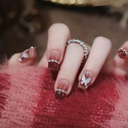 Glänzendes Schmetterlings-Nagelkunst-Set Brehn