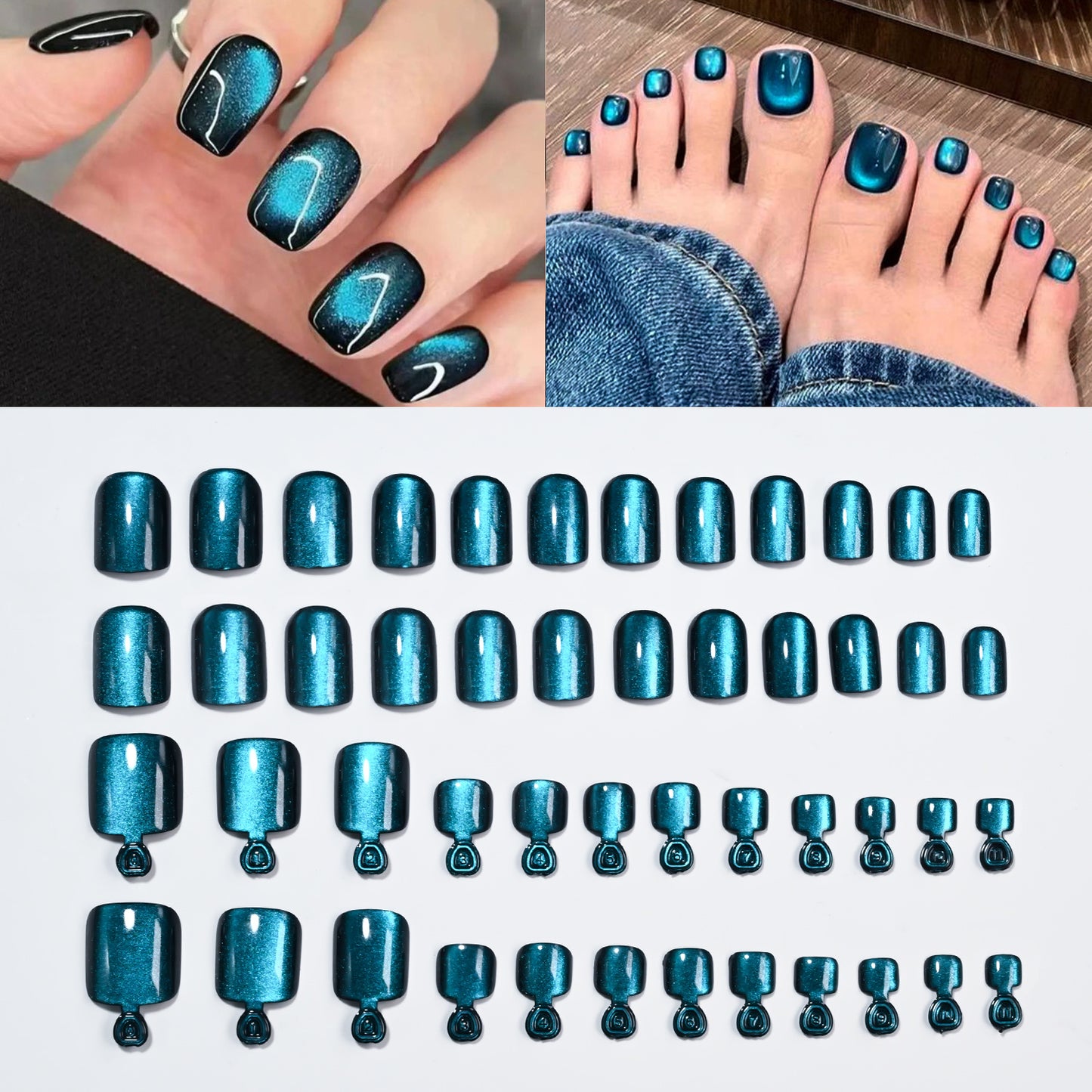 Premium Glossy Press-On Nail Tips Set Brehn