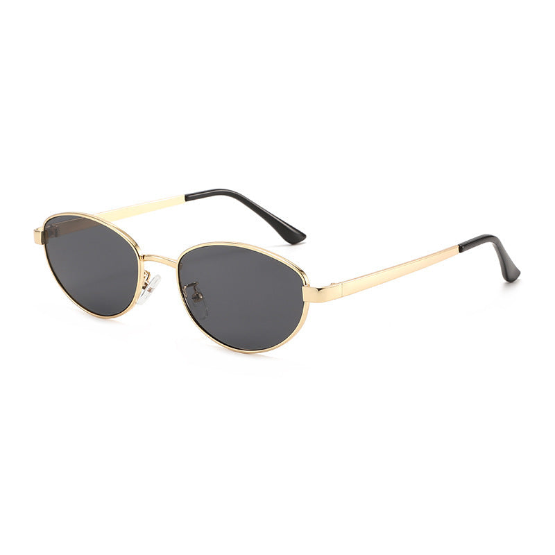 Damen modische Sonnenbrille mit schmalem Metallrahmen Brehn