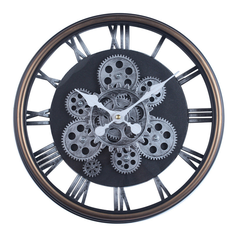 Elegante Wanduhr Im Industriellen Zahnrad-Design Brehn