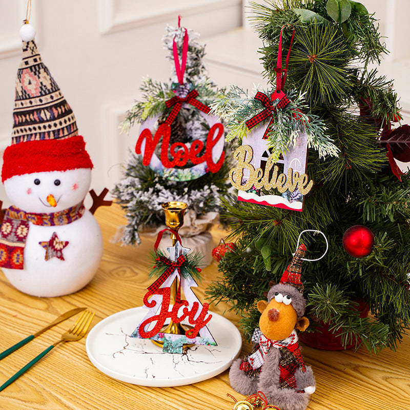 Dekoratives Holzschild mit Weihnachtsbotschaft Brehn