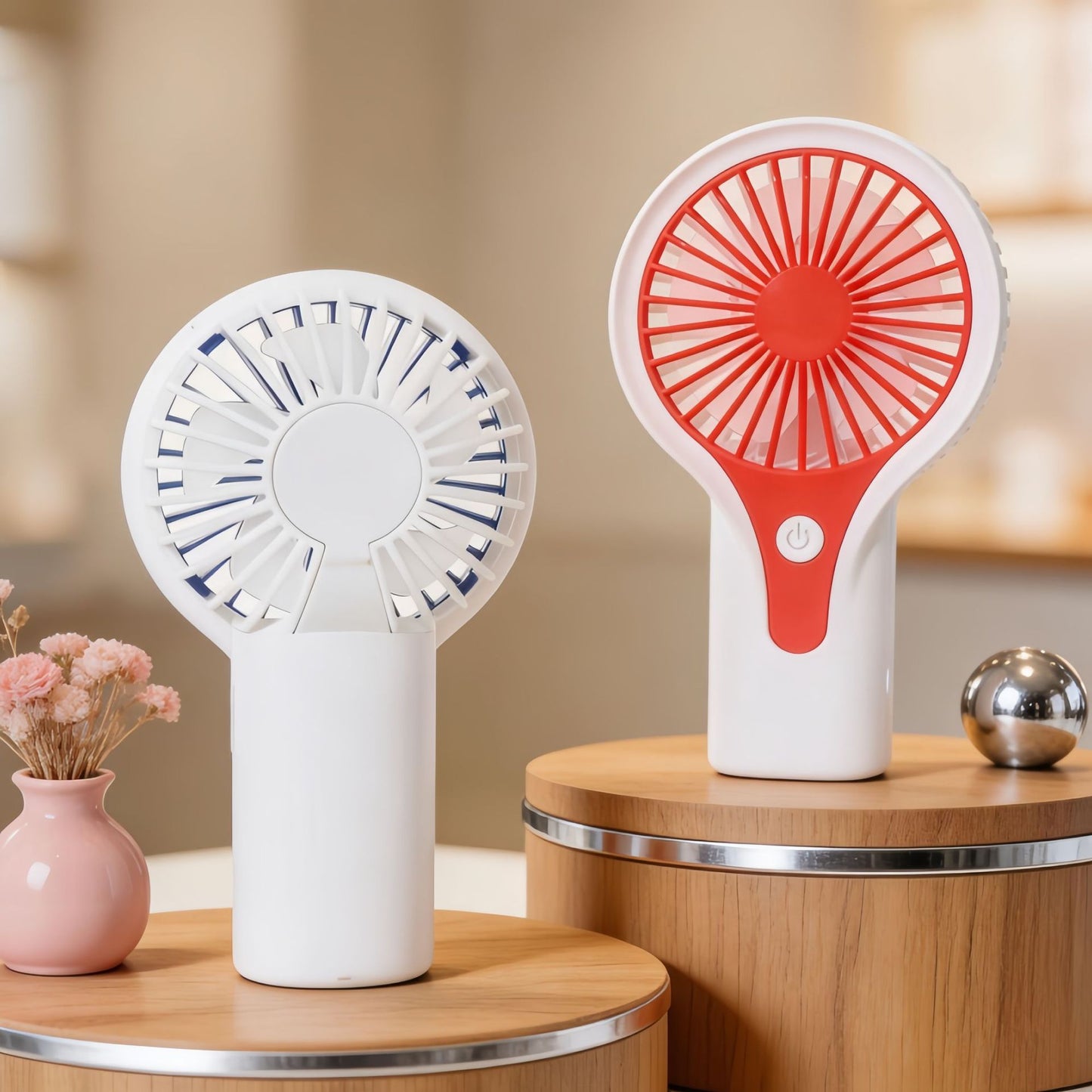 Damen Tragbarer USB Handventilator mit ergonomischem Griff und flexibler Neigetechnologie Brehn