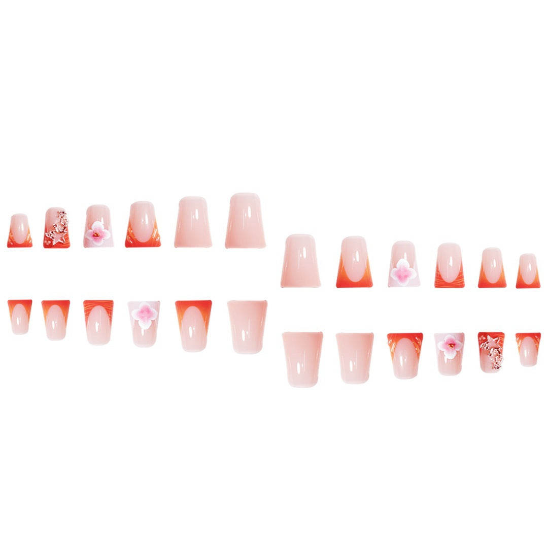 Floral Accent Press-On Nail Set Brehn