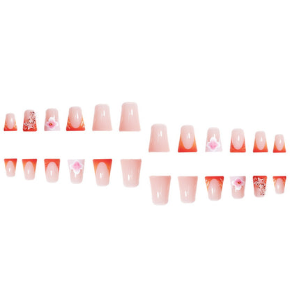 Floral Accent Press-On Nail Set Brehn