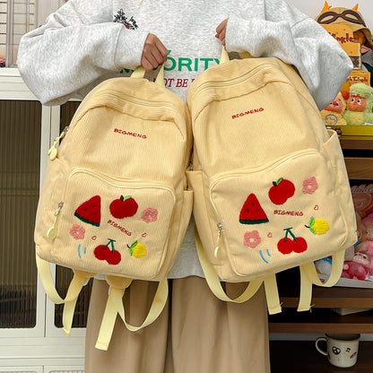 Stylische Bestickte Obstmuster Rucksack Brehn