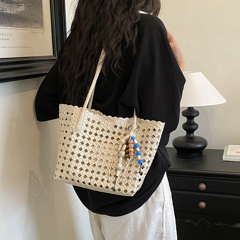 Stilvolle Gewebte Leder Tote Tasche