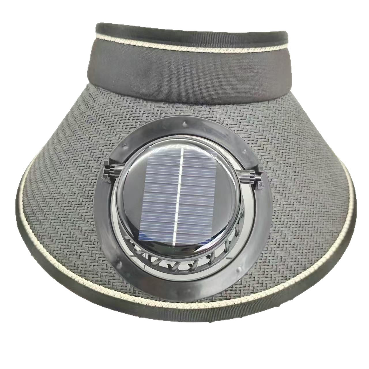 Verstellbare Sonnenblende mit abnehmbarem Solarlüfter und atmungsaktivem Stroh-Effekt Brehn