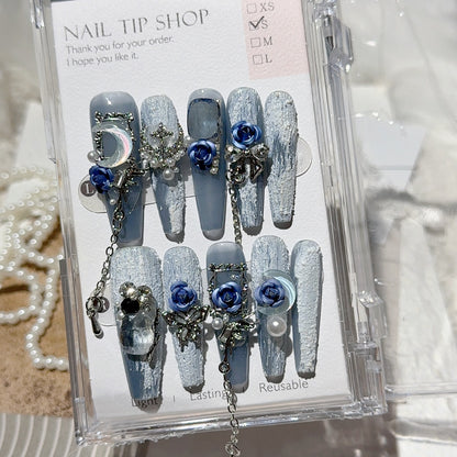 Elegantes dekoratives Press-On-Nagelkunstset