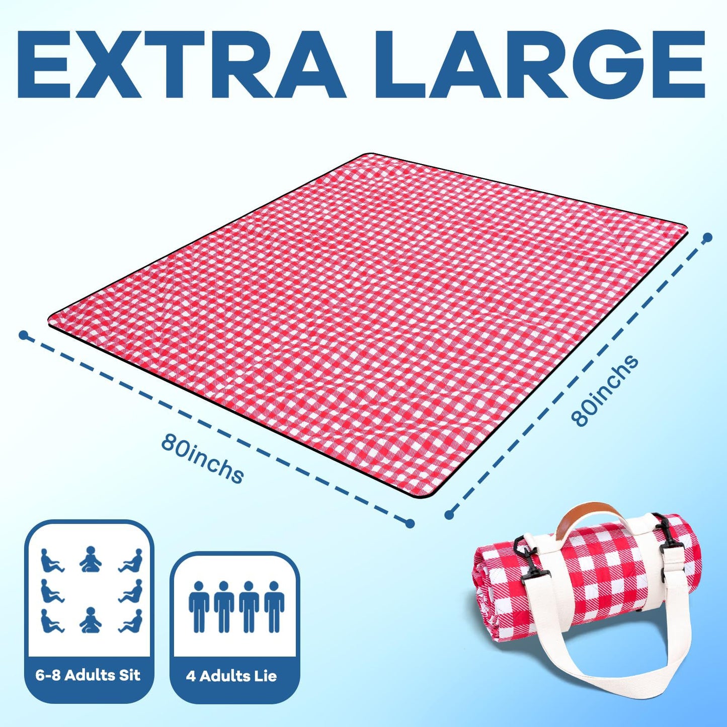 Unisex praktische Picknickdecke mit Tragegriff und wasserabweisender Oberfläche Brehn