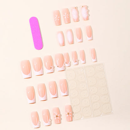 Elegante florale 3D-Acryl-Nagelkunst Brehn
