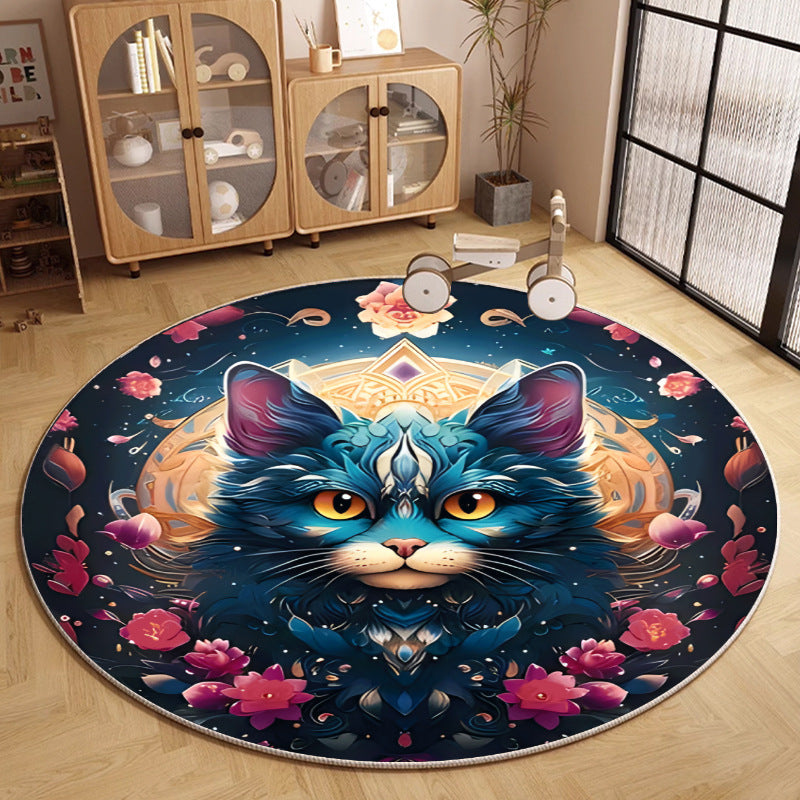 Runder Katzen-Themen Teppich