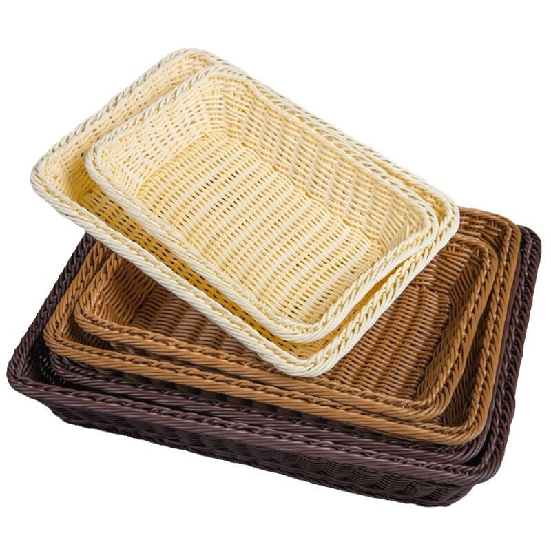 Unisex Rechteckiger Rattan Servierkorb Brehn