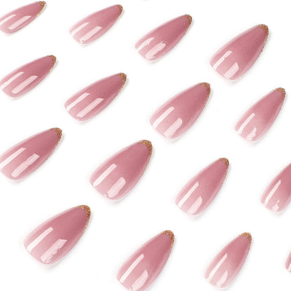 Kunstvolle Stiletto-Nägel mit Goldverzierung Brehn