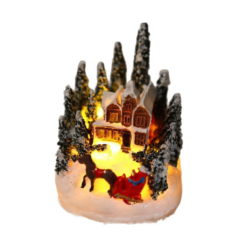 Beleuchtete Weihnachtsdorf-Szene Brehn