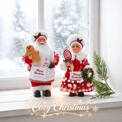 Nostalgische Weihnachtsmann Figur mit Lebkuchen-Keks Brehn