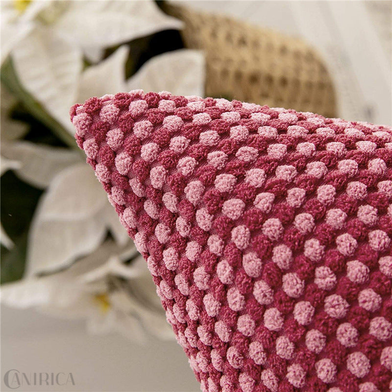 Quadratischer dekorativer Kissenbezug mit handtuftetem Pompon‑Tufting und weichem Baumwollmix Brehn