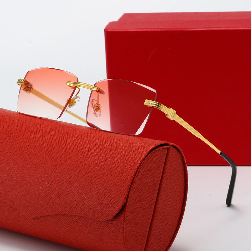 Damen exklusive geometrische Sonnenbrille mit luxuriösen Metallrahmen und polarisierenden Gläsern Brehn