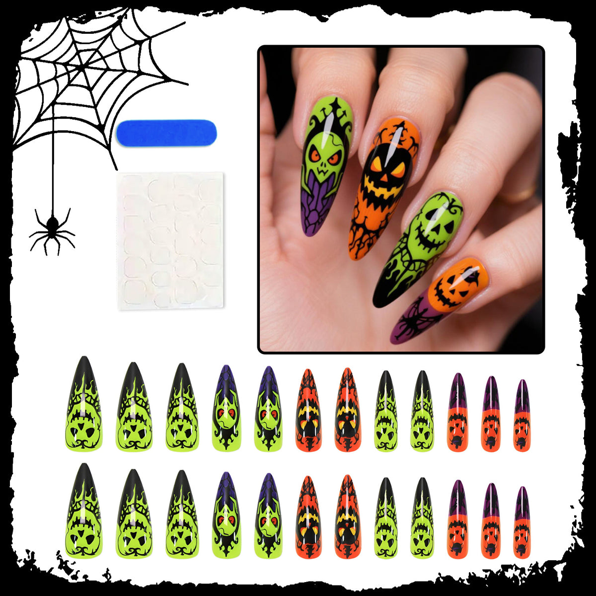 Kunstnagelset mit einzigartigen Spukmotiven Brehn