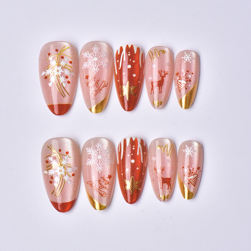 Festliches Urlaubs-Themen Press-On Nagelkunst Set Brehn