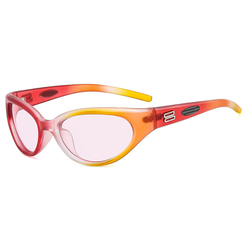 Damen extravagante Sonnenbrille mit geschwungenem Design Brehn