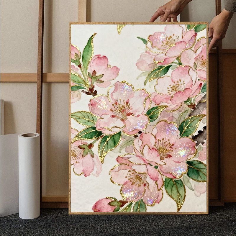 Florale Glitter Kunst Leinwanddruck Brehn