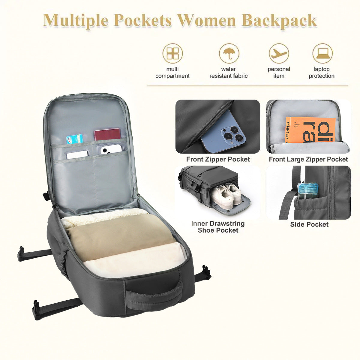 Multifunktionaler Laptop Rucksack mit Vielseitigen Fächern Brehn
